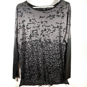 5 for $20 Kenneth Cole Abstract Faux Leather Sleeves Top